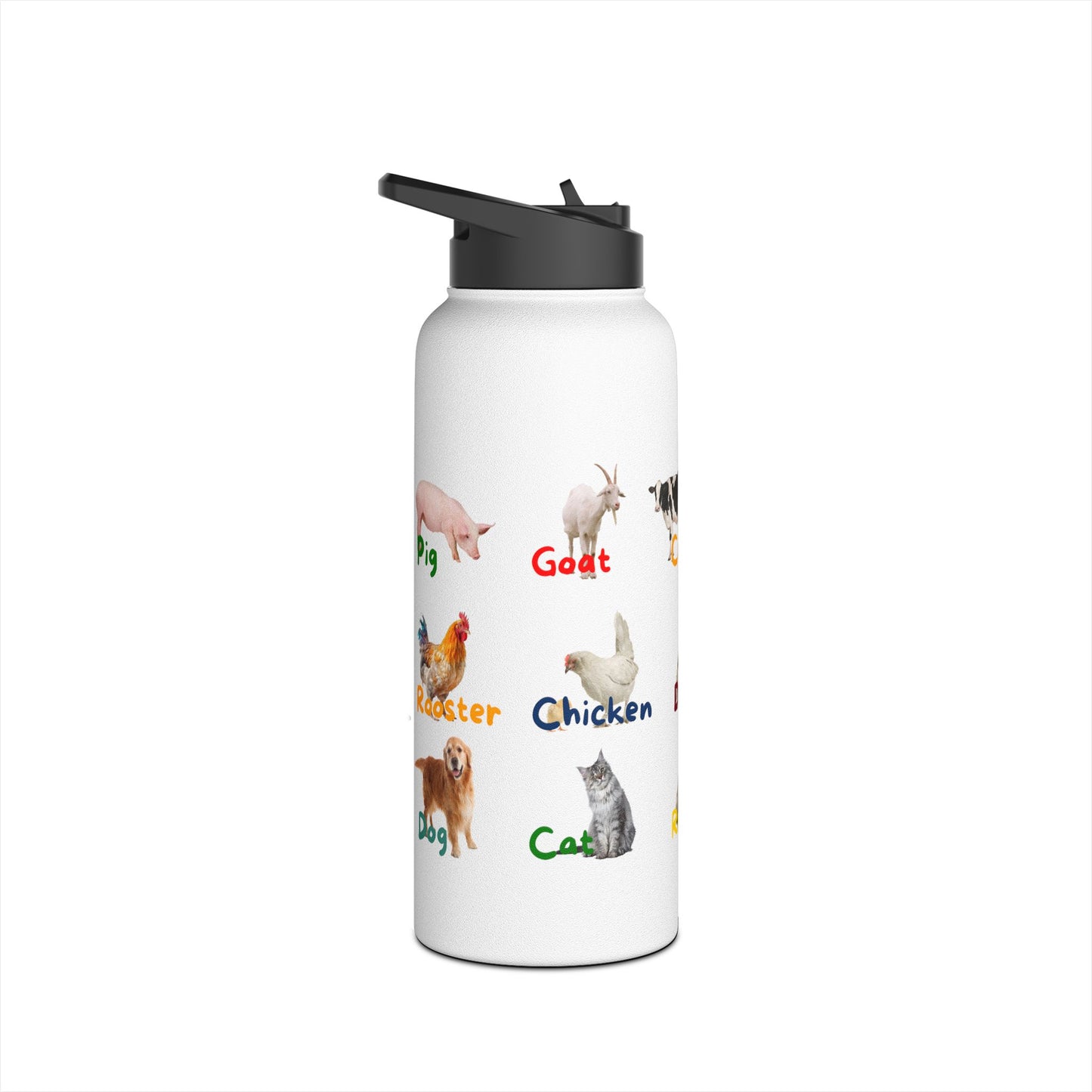 Farm Animals Learning Water Bottle for Kids, Preschool Learning