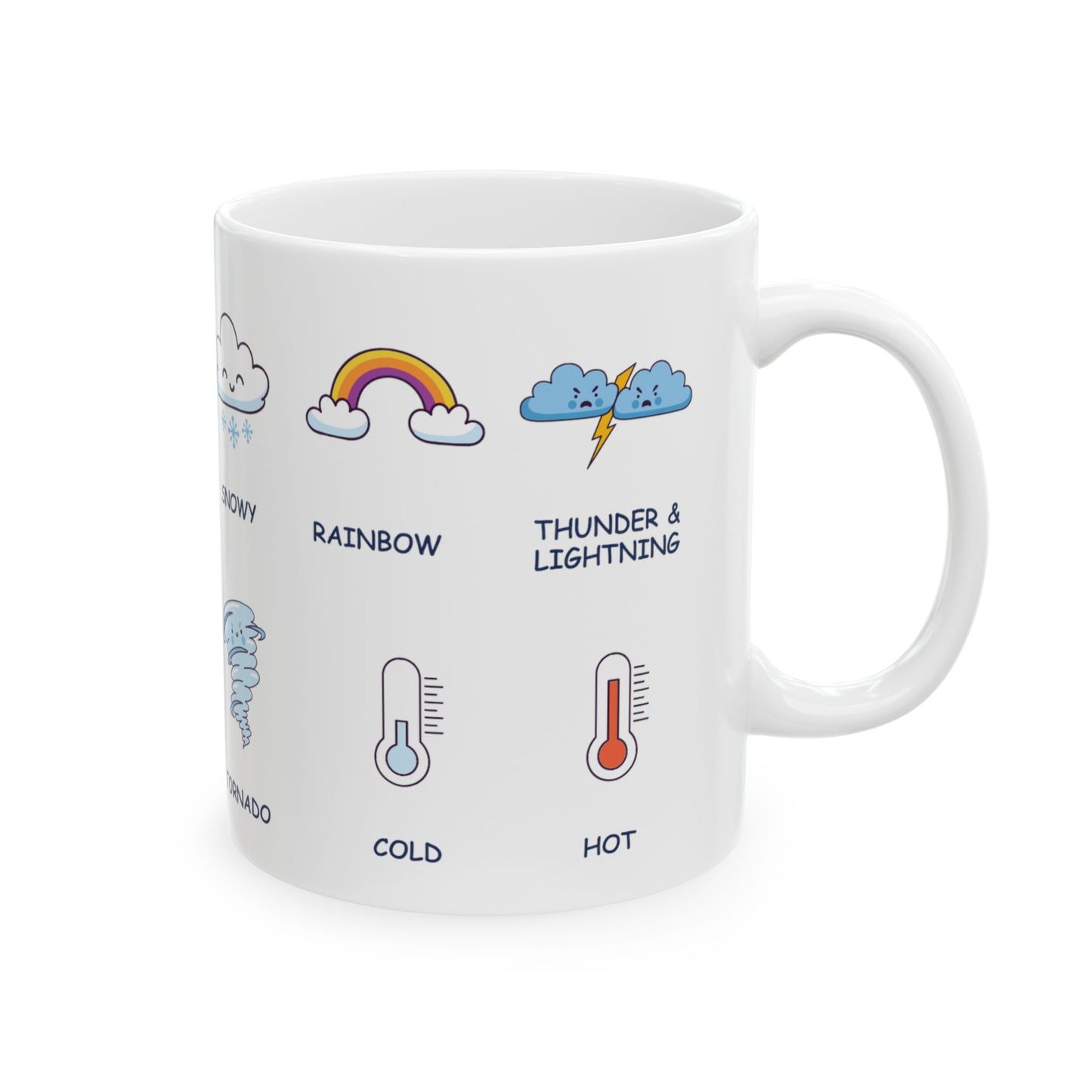 Weather Learning Mug for Kids, (11oz, 15oz), Preschool, kindergarten learning, gift for kids