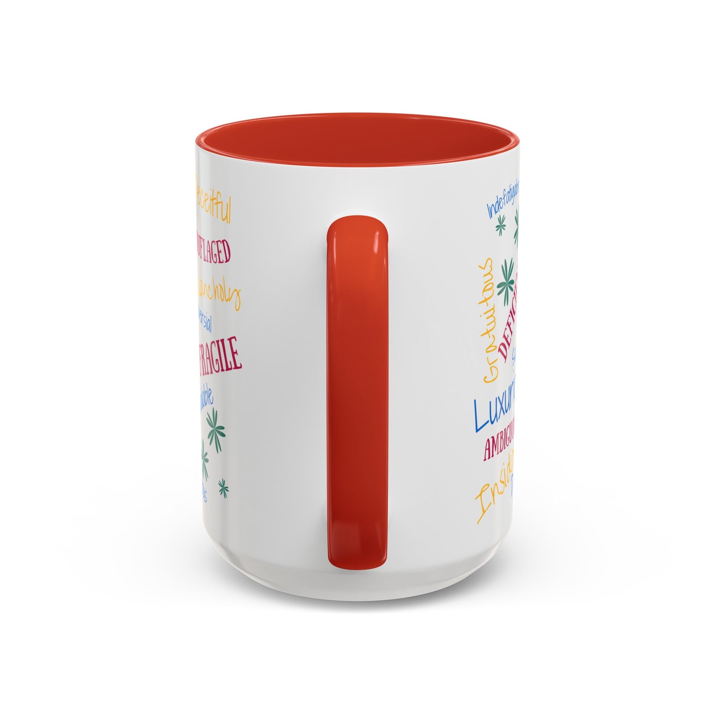 50 English Adjectives Learning Coffee Mug (11, 15oz), English vocabulary and spelling learning.