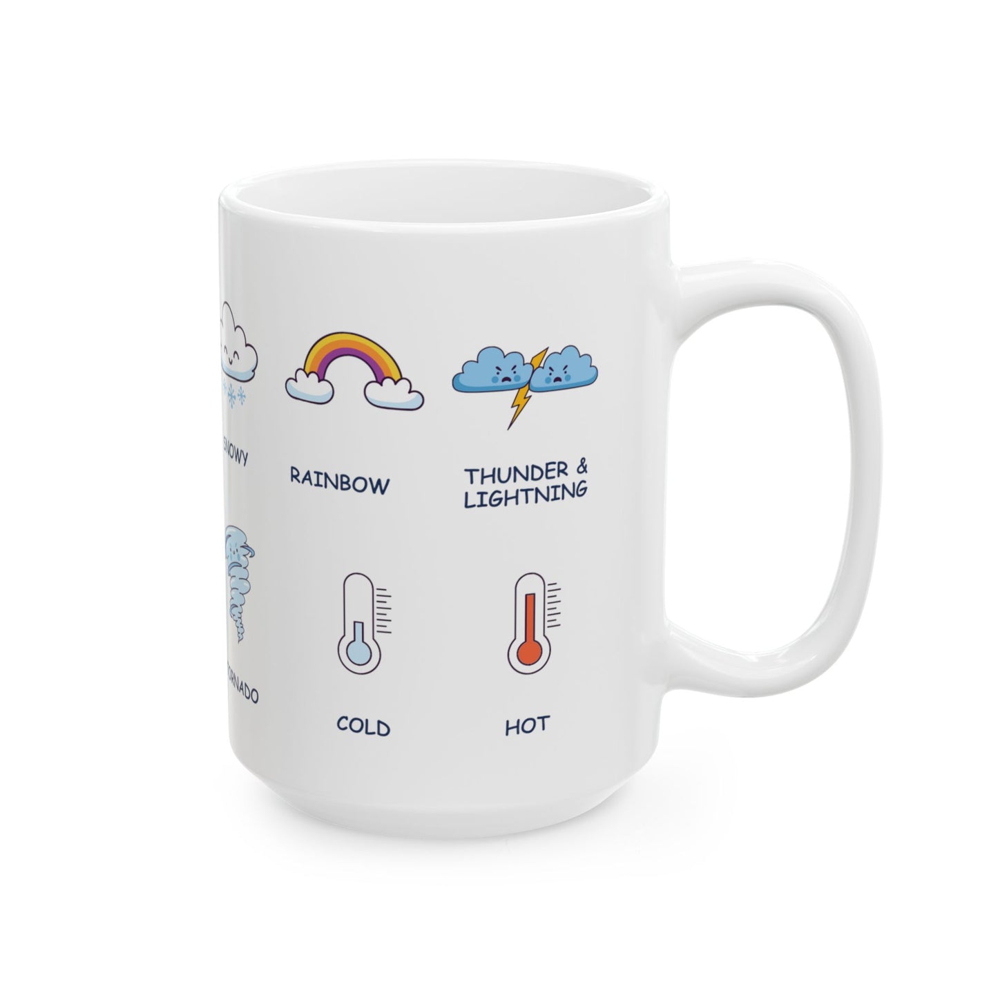 Weather Learning Mug for Kids, (11oz, 15oz), Preschool, kindergarten learning, gift for kids