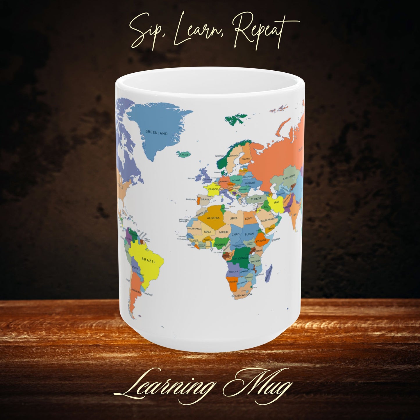 World Map Ceramic Mug