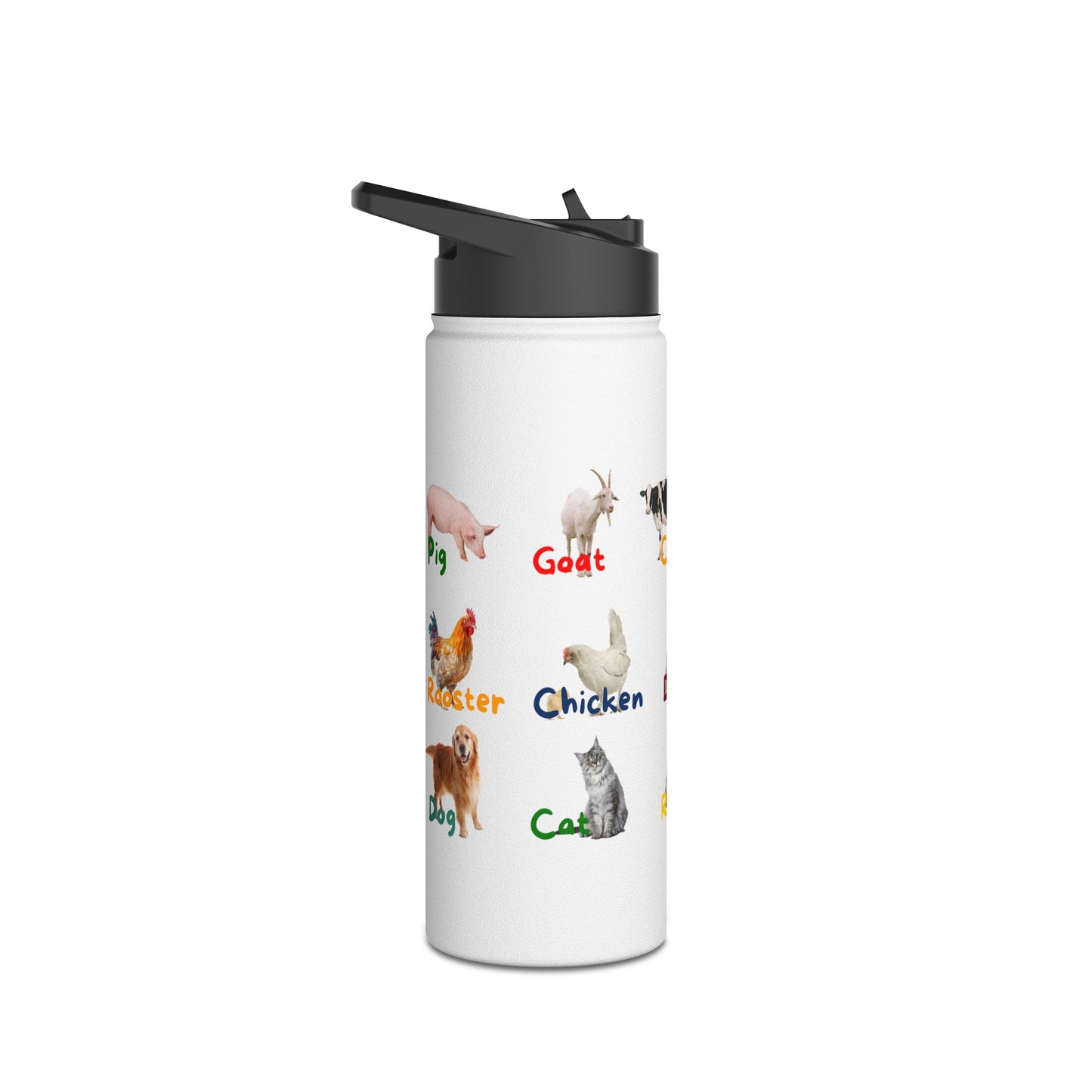 Farm Animals Learning Water Bottle for Kids, Preschool Learning