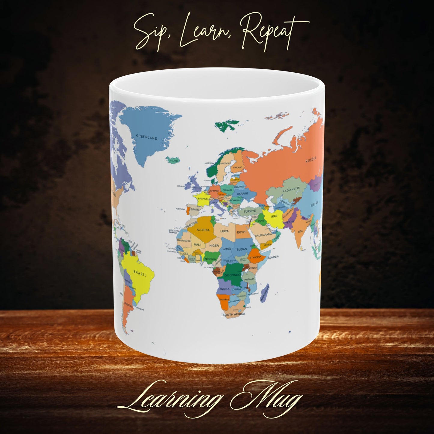 World Map Ceramic Mug