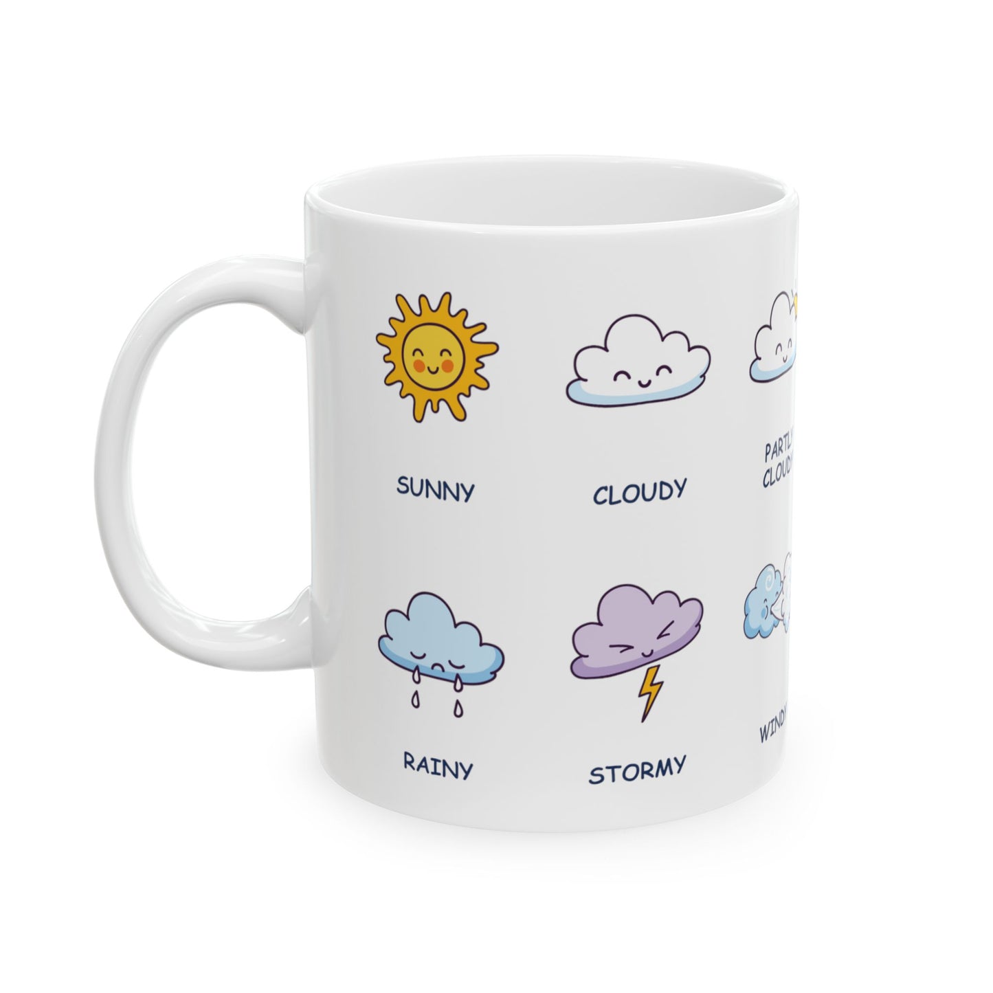 Weather Learning Mug for Kids, (11oz, 15oz), Preschool, kindergarten learning, gift for kids