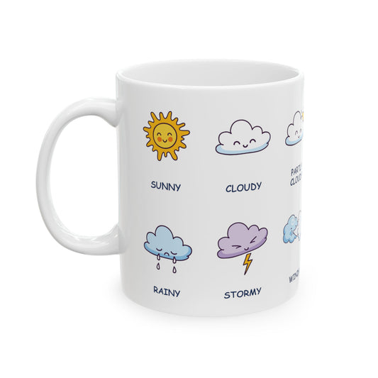 Weather Learning Mug for Kids, (11oz, 15oz), Preschool, kindergarten learning, gift for kids
