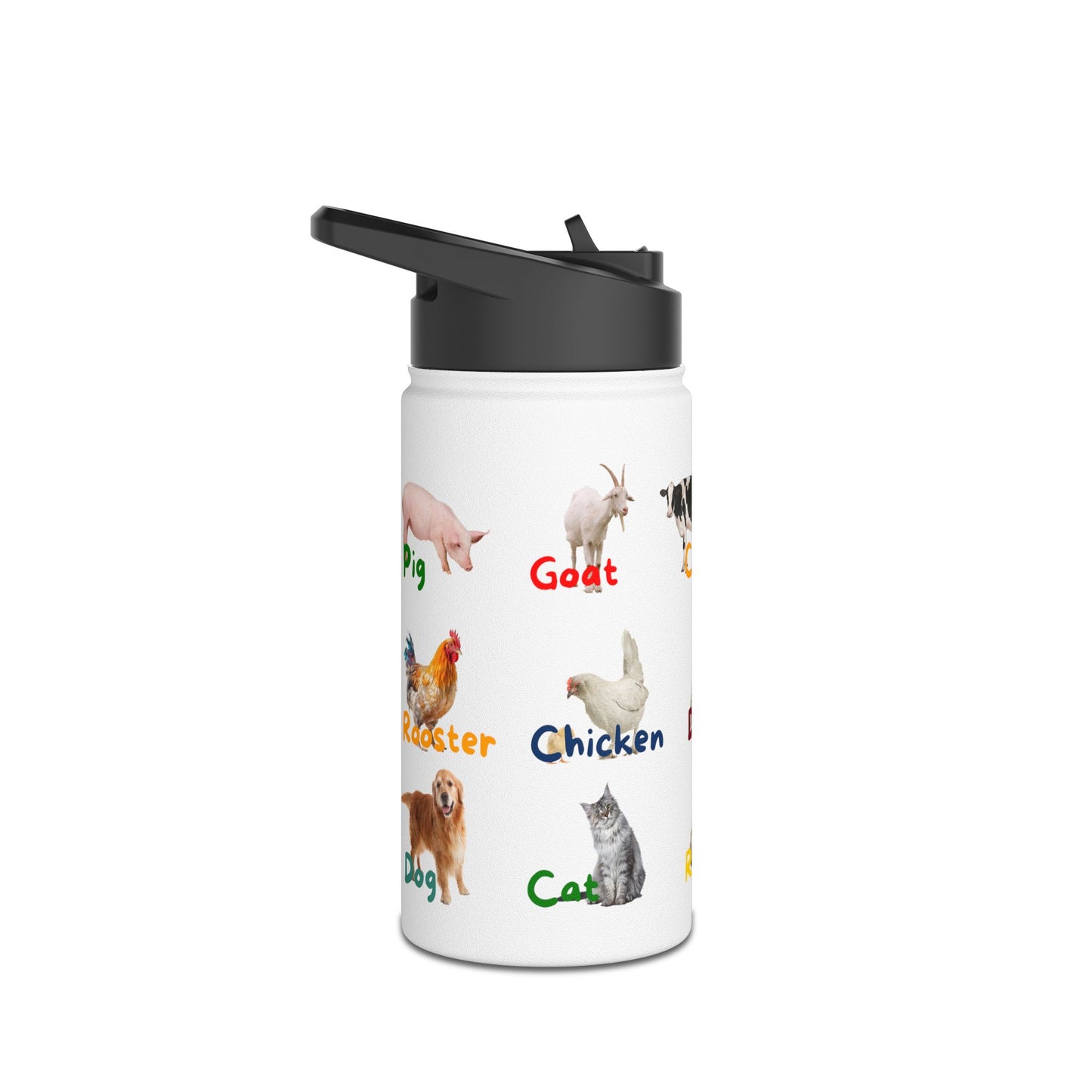 Farm Animals Learning Water Bottle for Kids, Preschool Learning