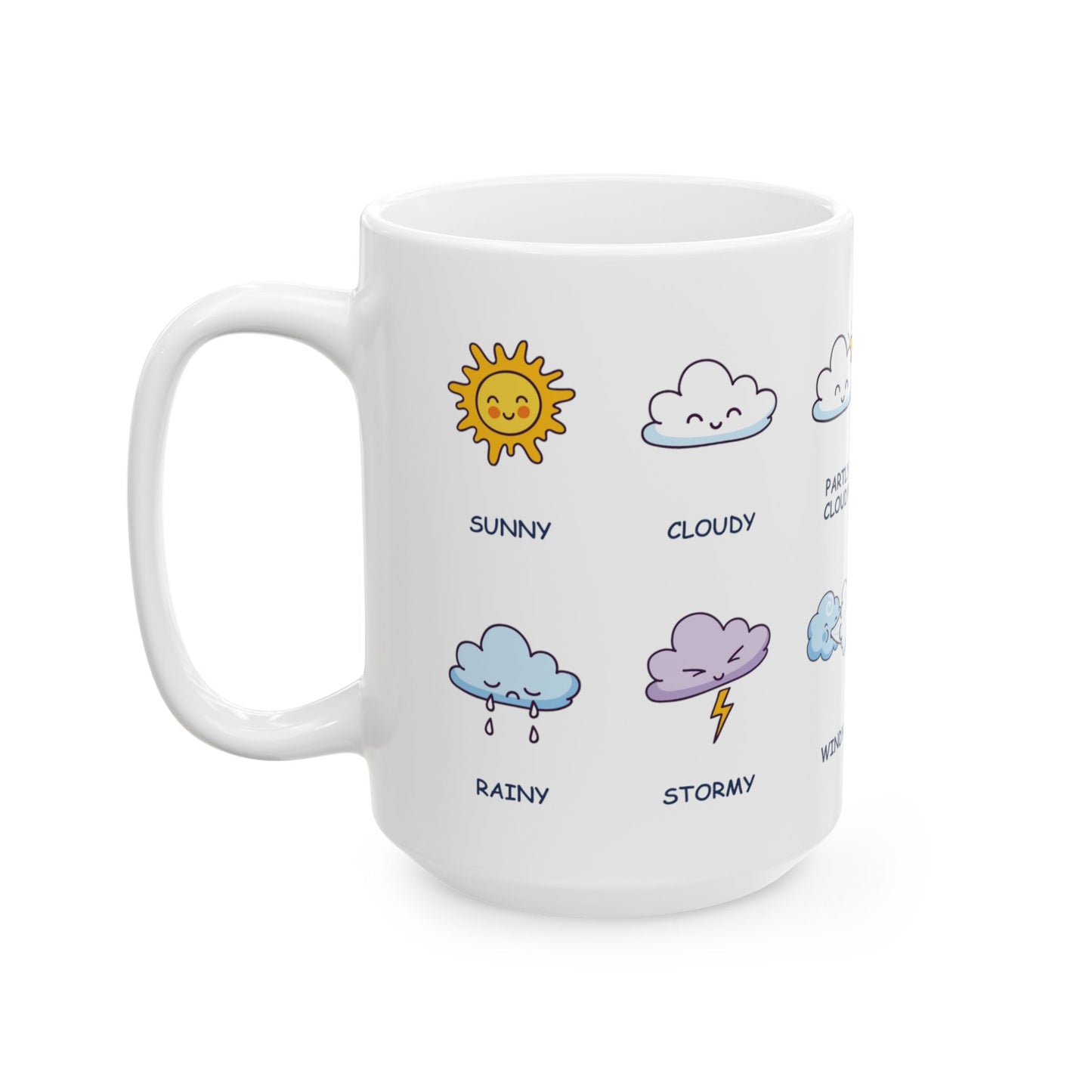 Weather Learning Mug for Kids, (11oz, 15oz), Preschool, kindergarten learning, gift for kids