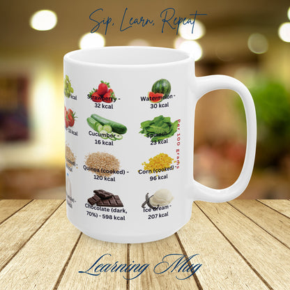 Diet Food Chart Mug – Calorie Guide for Healthy Eating & Diet Food Plan