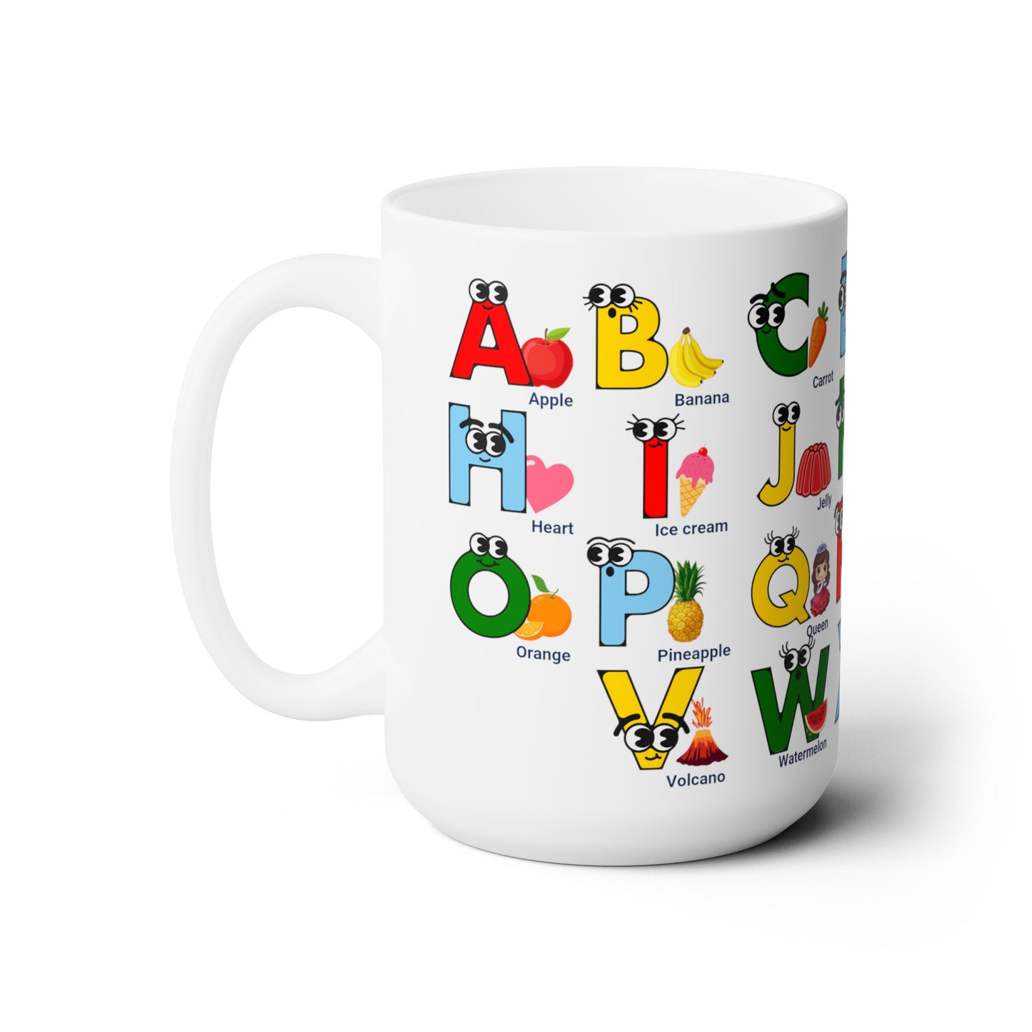 English Alphabet Learning Ceramic Mug 15oz