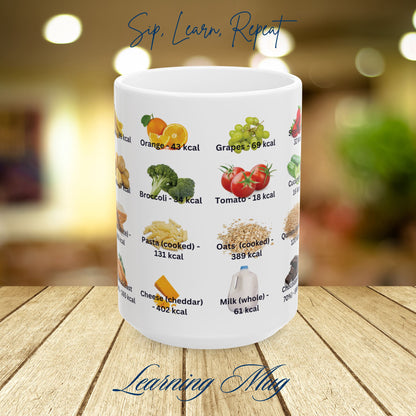 Diet Food Chart Mug – Calorie Guide for Healthy Eating & Diet Food Plan