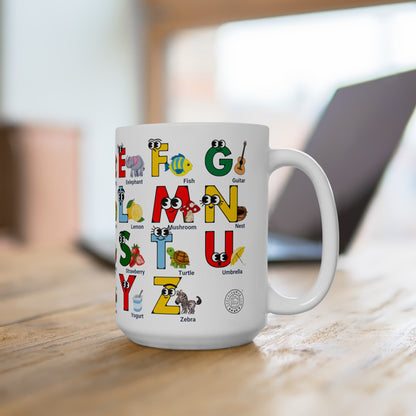 English Alphabet Learning Ceramic Mug 15oz