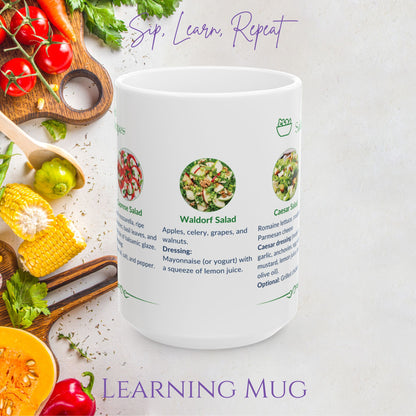 Classic Salad Recipe Mug - Unique Kitchen Gift for Foodies, Meal Prep, Weight Loss, Healthy Cooking & Easy Recipes