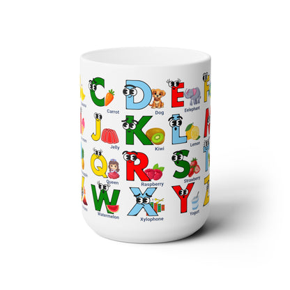 English Alphabet Learning Ceramic Mug 15oz