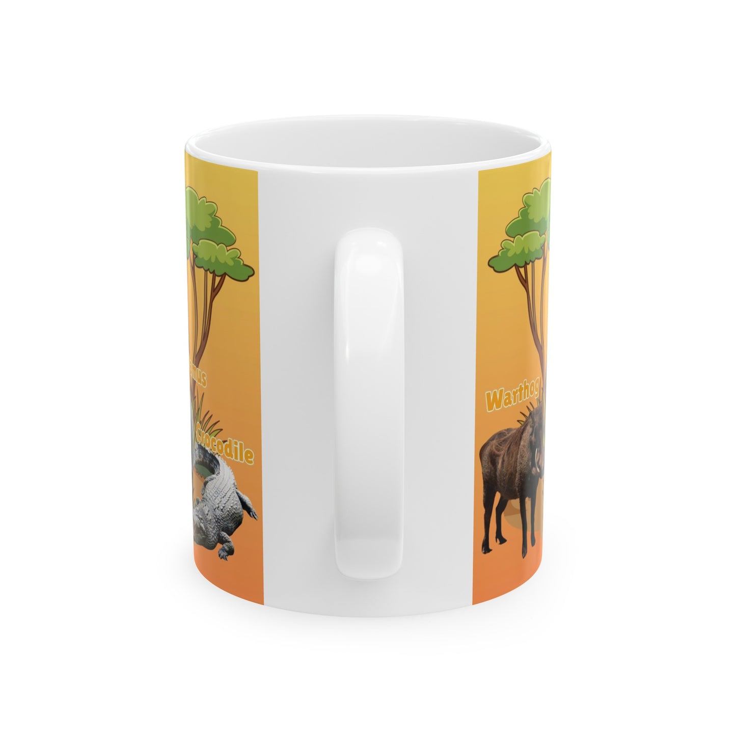 Animals Of Africa Learning Mug for Kids, Preschoolers, Kindergartens Ceramic Mug, 11oz