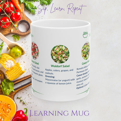 Classic Salad Recipe Mug - Unique Kitchen Gift for Foodies, Meal Prep, Weight Loss, Healthy Cooking & Easy Recipes