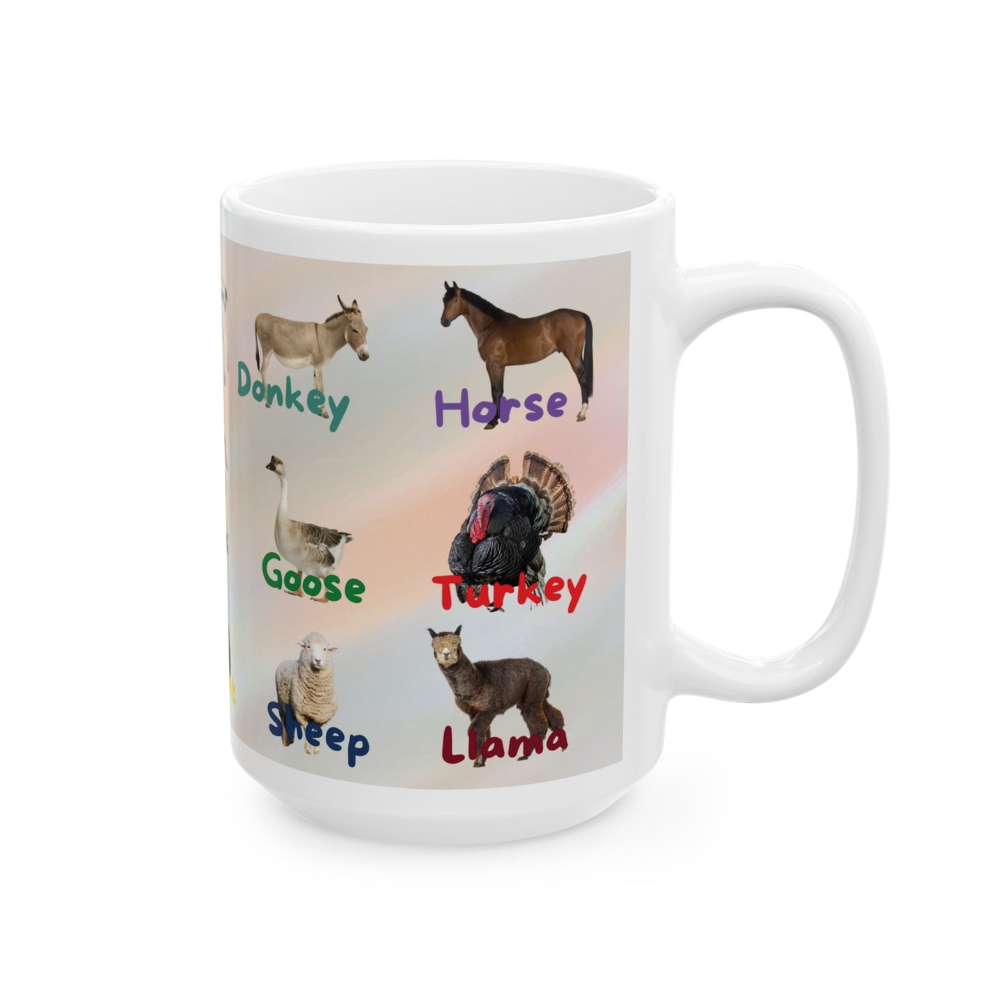 Farm Animals Learning Mug. Early learning for your preschool or kindergarten kids.