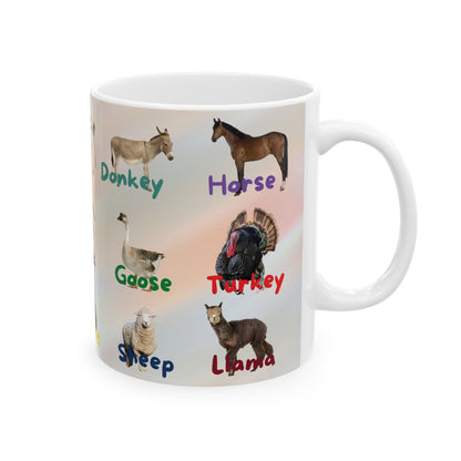 Farm Animals Learning Mug. Early learning for your preschool or kindergarten kids.