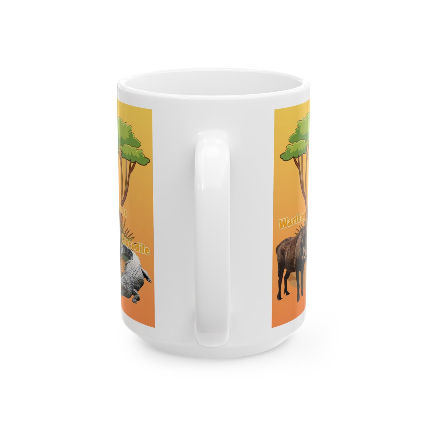 Animals Of Africa Learning Mug for Kids, Preschoolers, Kindergartens Ceramic Mug, 11oz