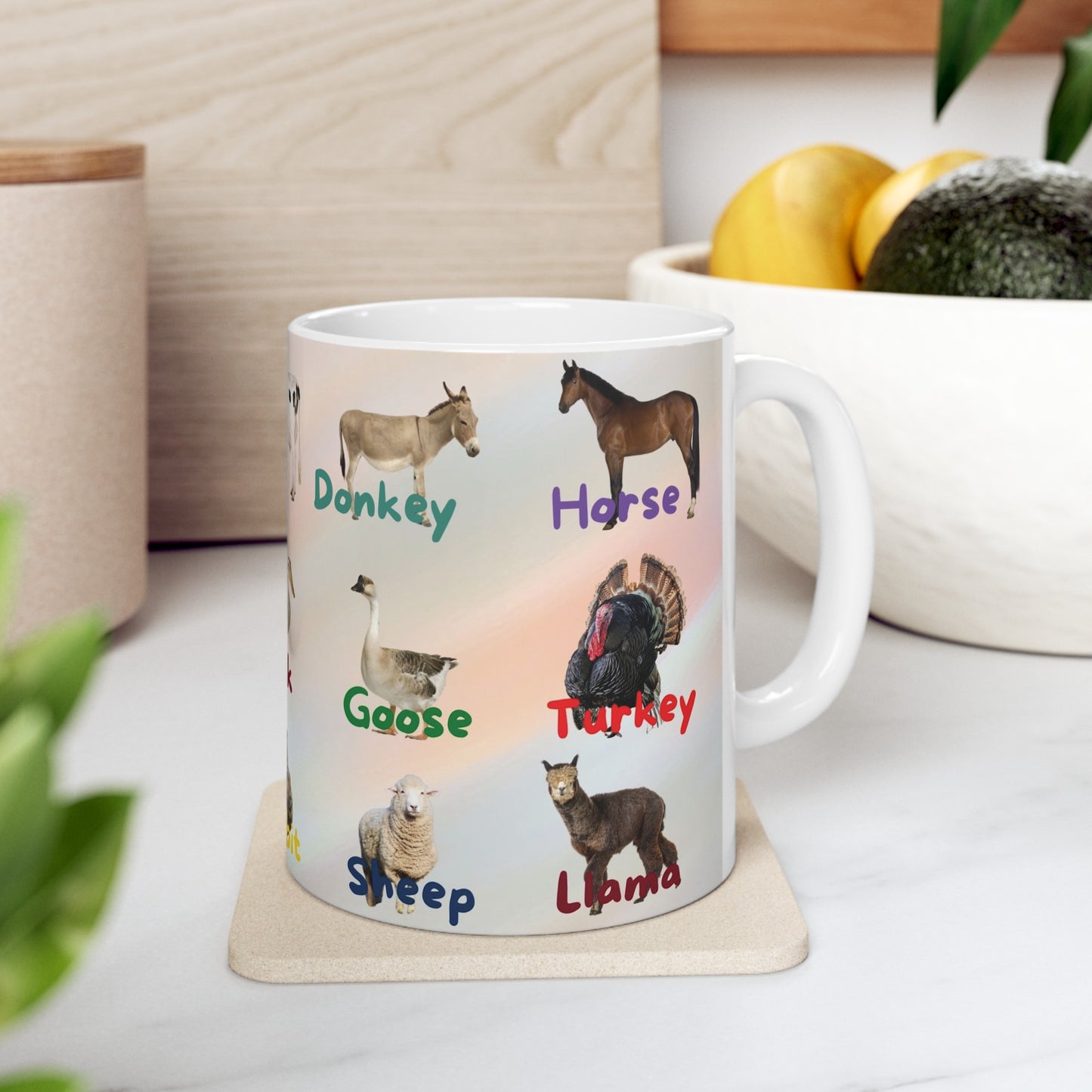 Farm Animals Learning Mug. Early learning for your preschool or kindergarten kids.